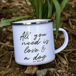 Метално канче "All you need is love & a dog (or two)"