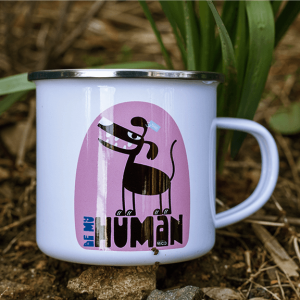 Метално канче "Be my human" - розово